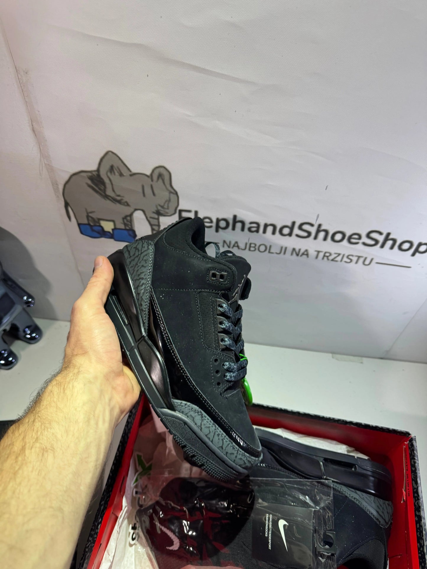Jordan 3 Black Cat tenisice — straga