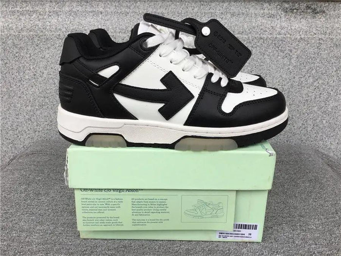 OFF-WHITE out the office Black / White tenisice — bočni prikaz