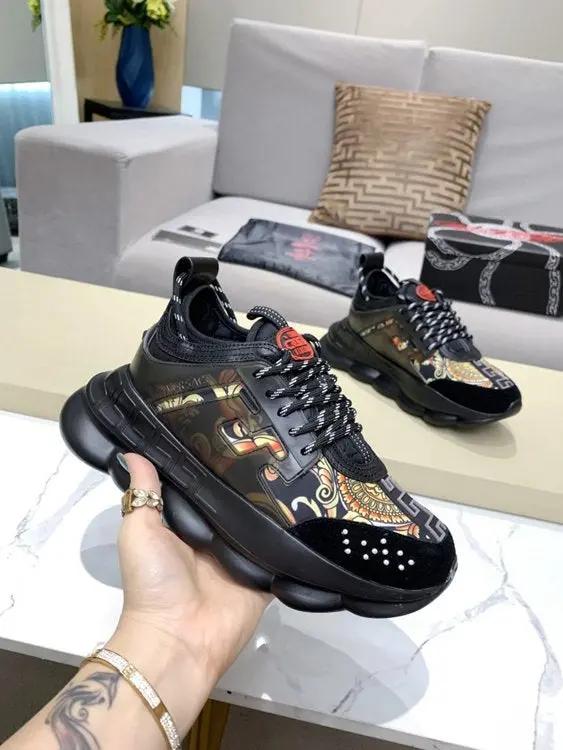 Versace Chain Reaction Balck Gold tenisice — bočni prikaz