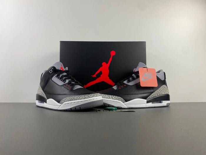 Air Jordan 3 Black Cement tenisice — bočni prikaz