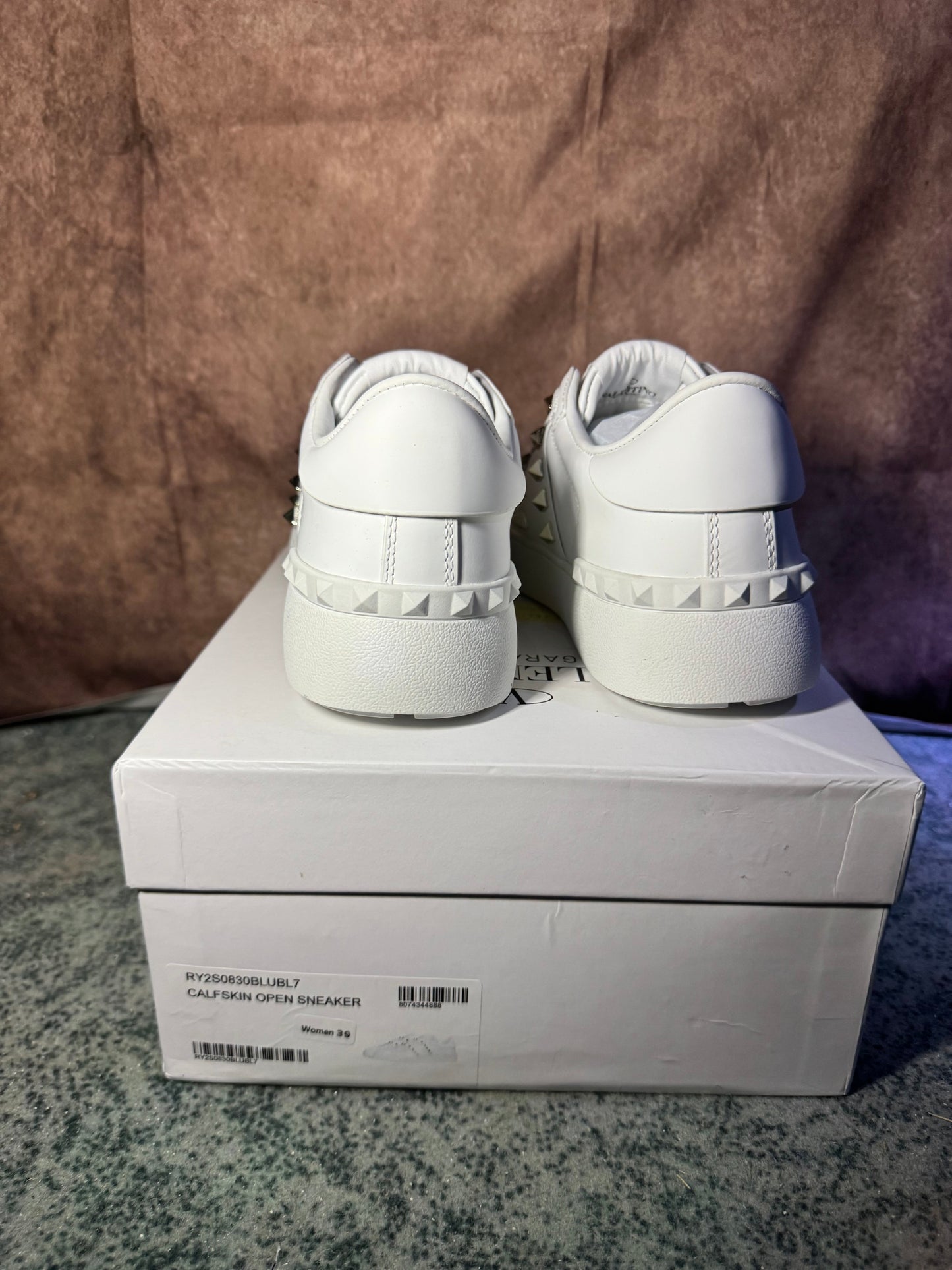 Valentino White / Gold tenisice — prednji prikaz