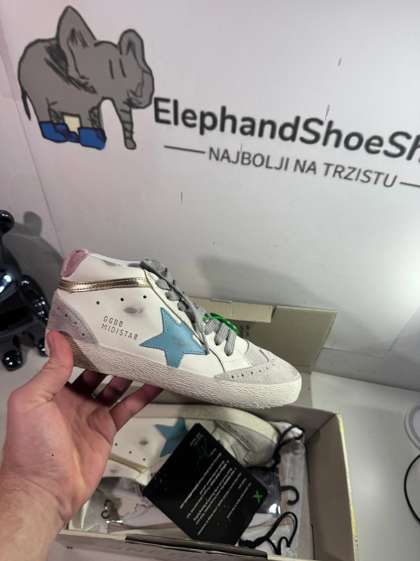 Golden Goose High Baby Blue tenisice — bočni prikaz