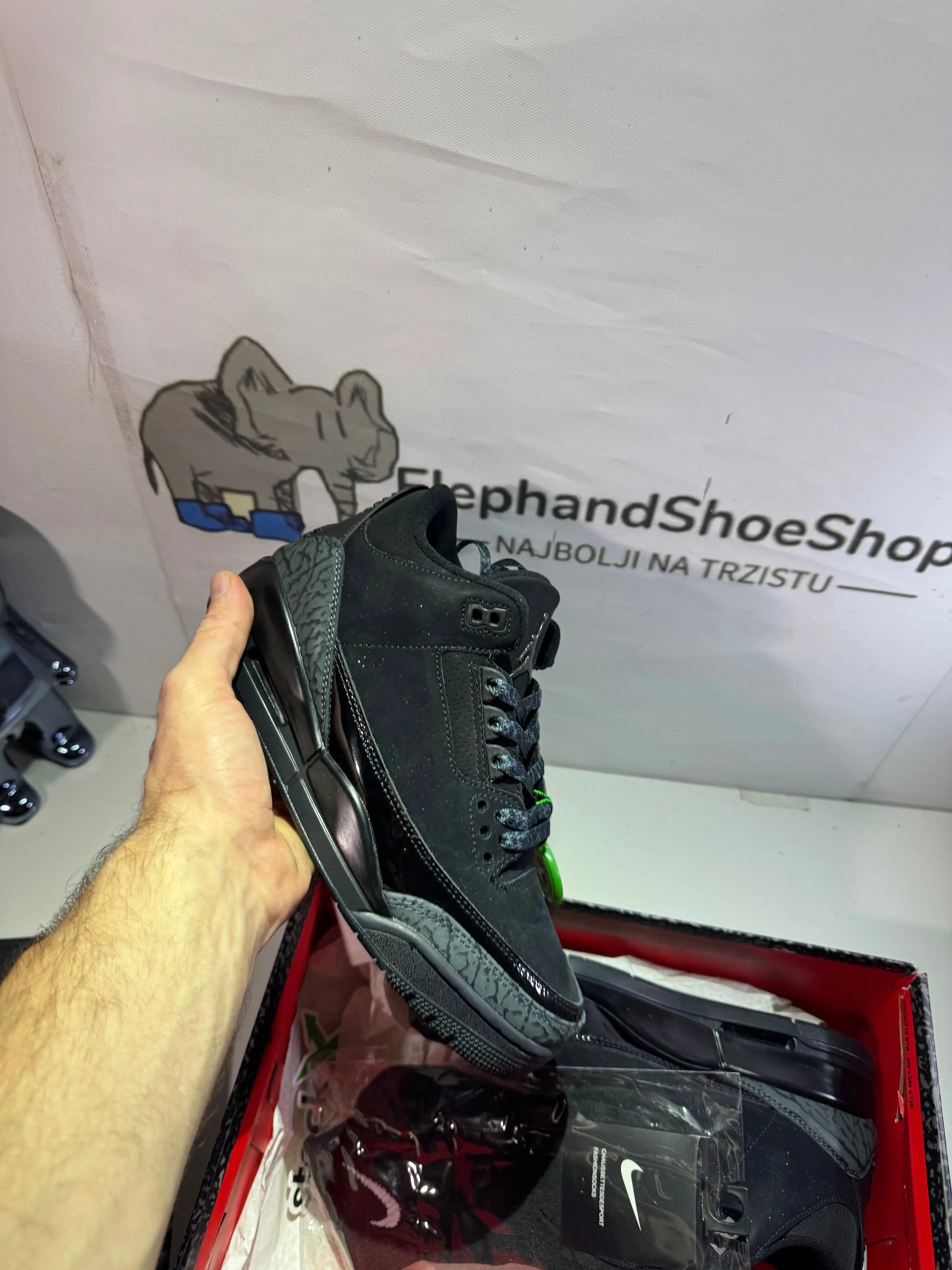Jordan 3 Black Cat tenisice — straga