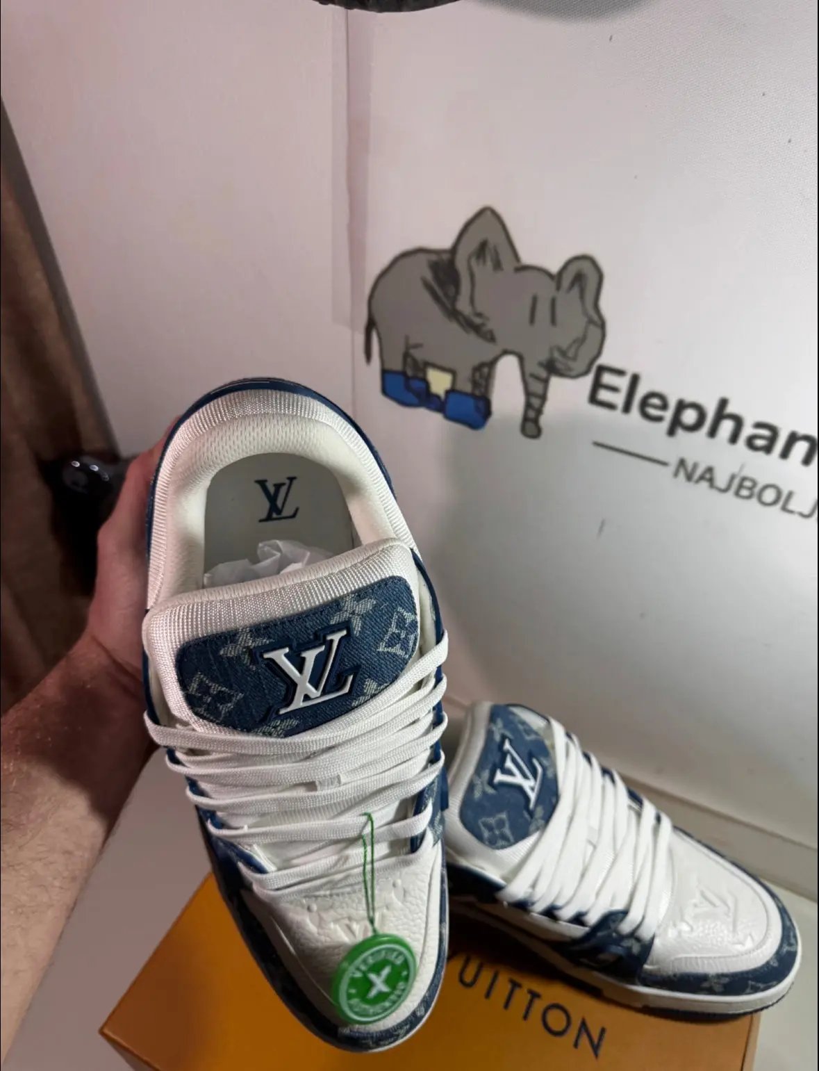 Louis Vuitton Blue Low tenisice — prednji prikaz