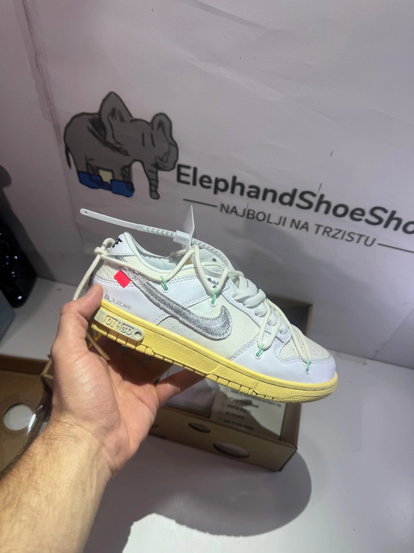 Off White "Lot 1" tenisice — bočni prikaz