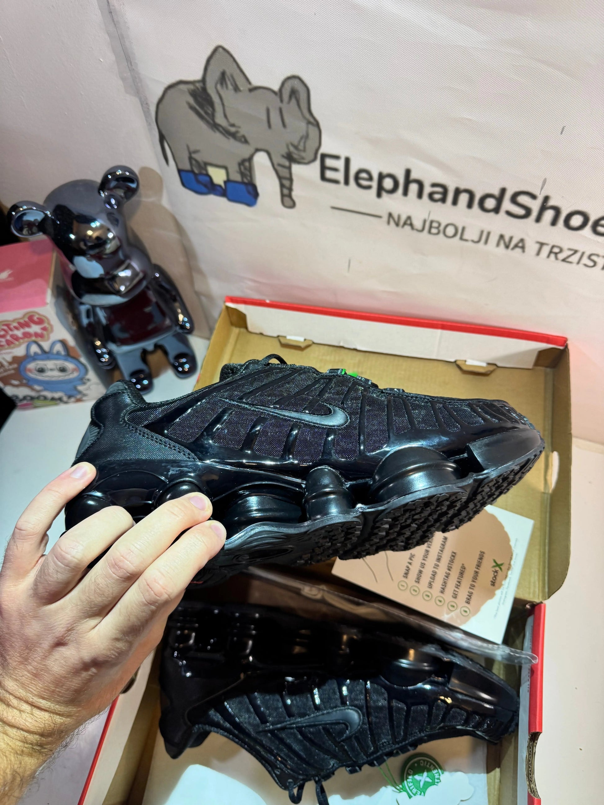 Shox Black tenisice — straga