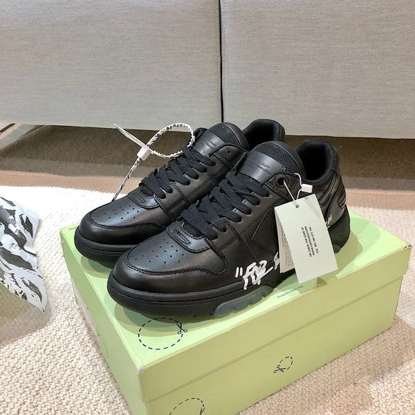 OFF-WHITE out the office Graffiti Balck tenisice — bočni prikaz