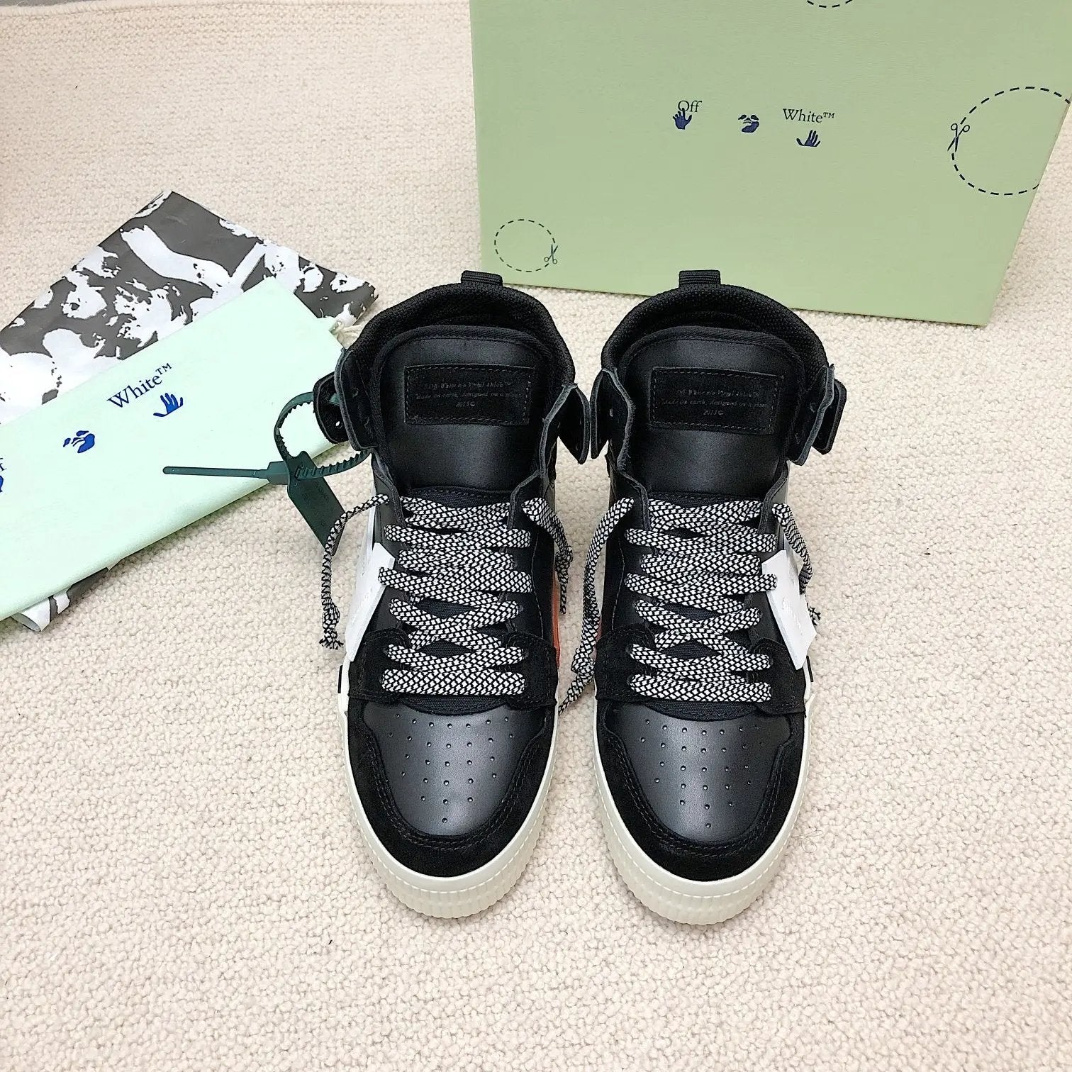 Off-White Mid-Top Black tenisice — prednji prikaz