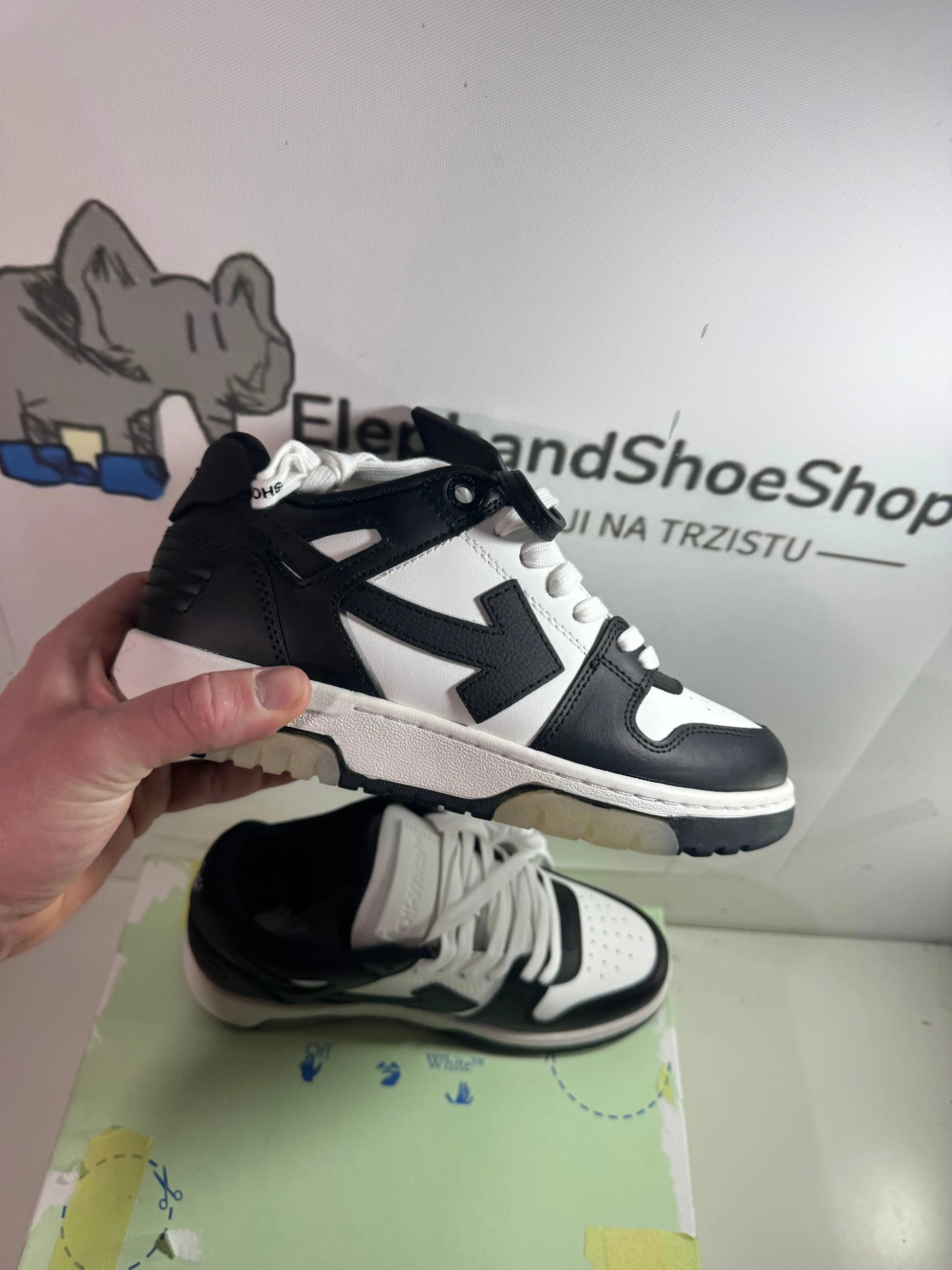 Off White Out the Office Black tenisice — bočni prikaz
