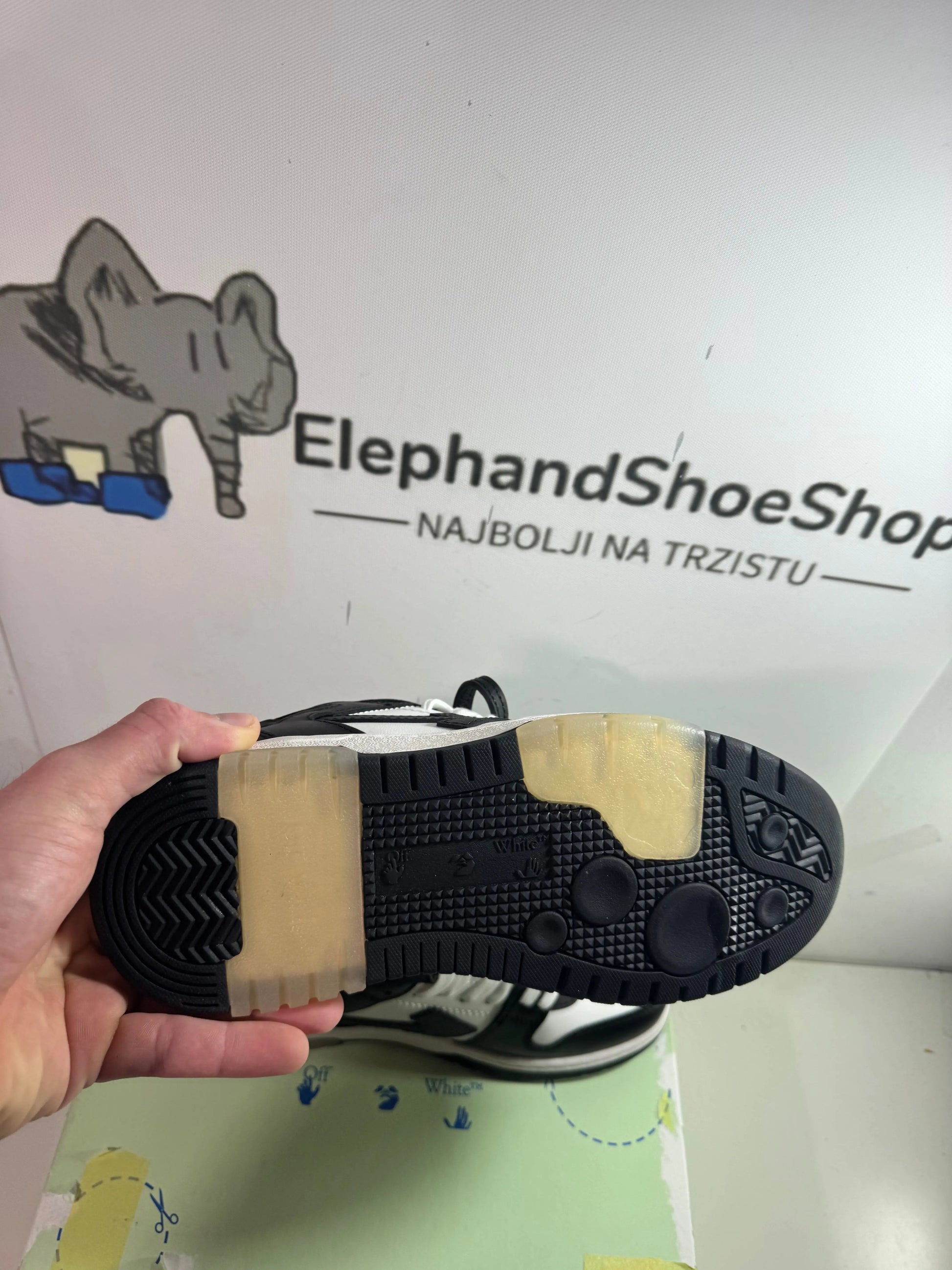 Off White Out the Office Black tenisice — prednji prikaz