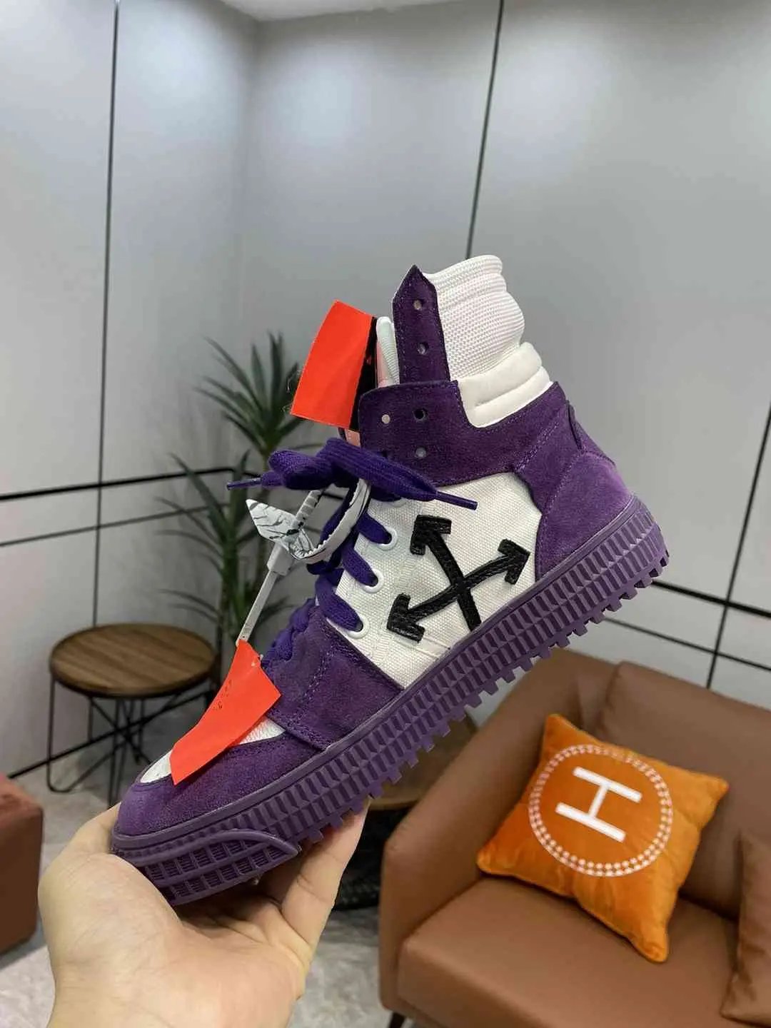 Off-White "Off-Court" 3.0 High-Top Purple tenisice — gornji prikaz