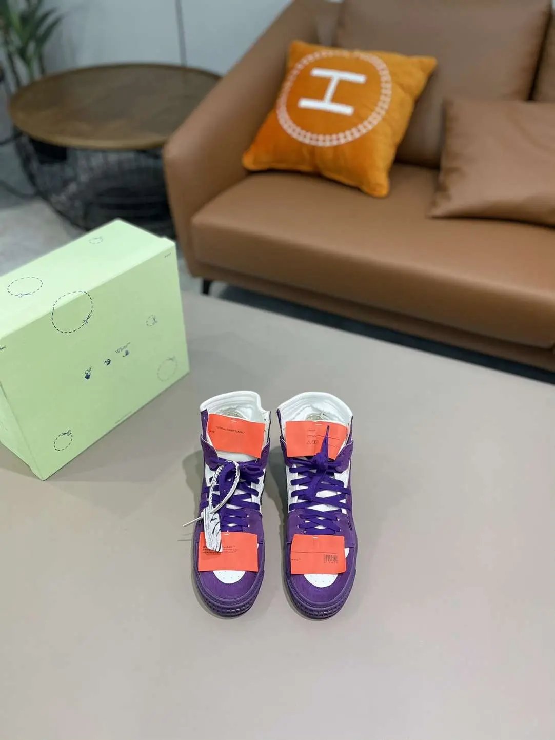 Off-White "Off-Court" 3.0 High-Top Purple tenisice — straga