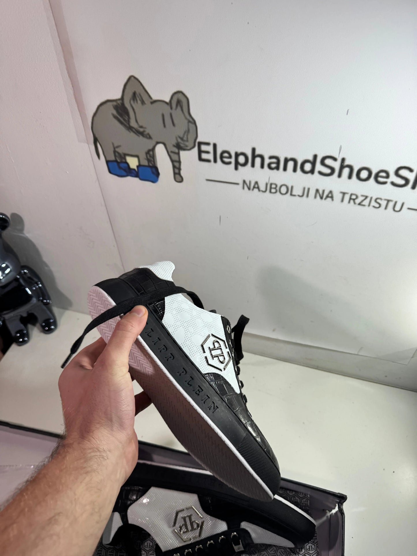 Philip Plein Black White tenisice — detalj