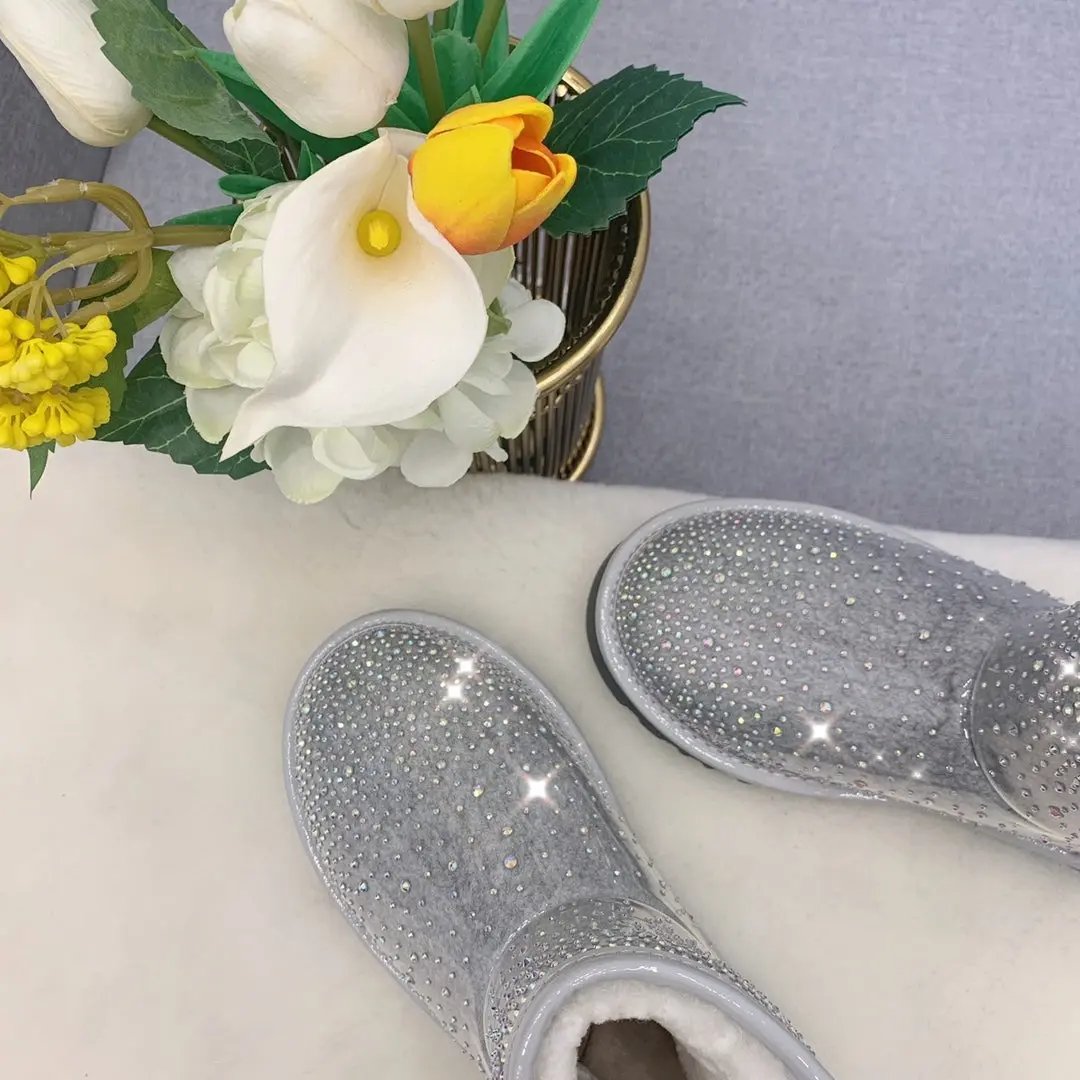 Ugg boots ultra mini silver crystal čizme — straga