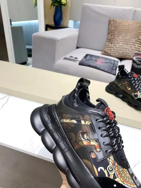 Versace Chain Reaction Balck Gold tenisice — straga