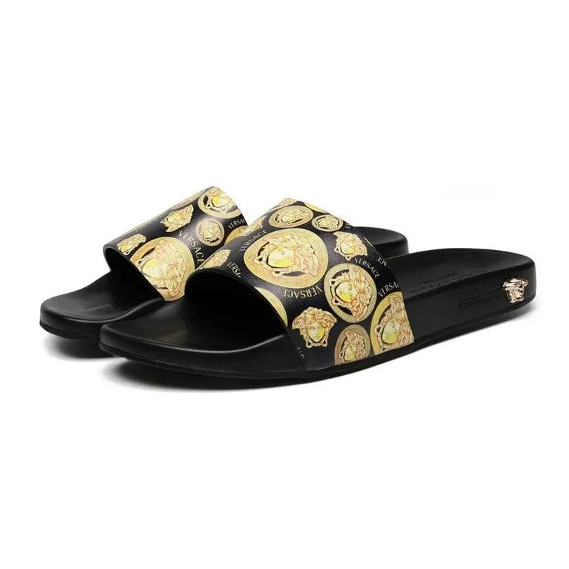 Versace Slides Balck Gold tenisice — straga
