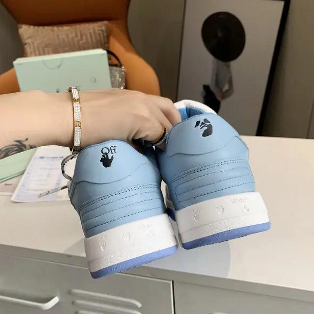 OFF-WHITE out the office baby blue tenisice — gornji prikaz