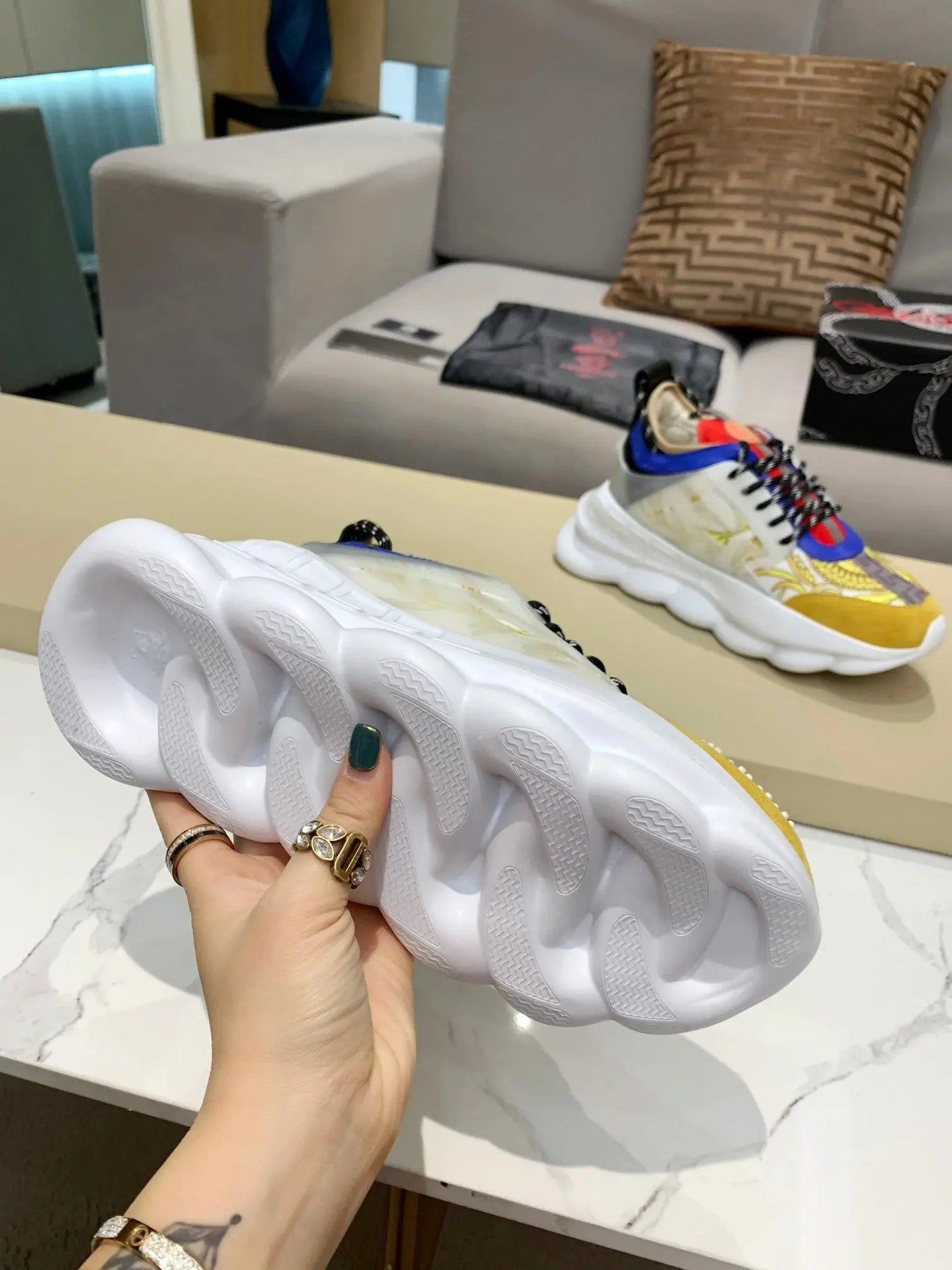 Versace Chain Reaction Yellow tenisice — fotografija 6