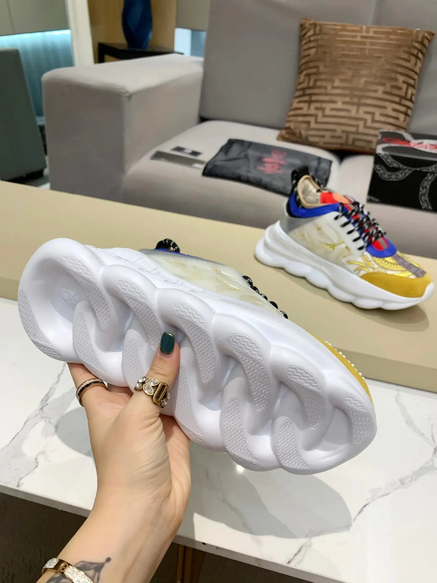 Versace Chain Reaction Yellow tenisice — fotografija 6