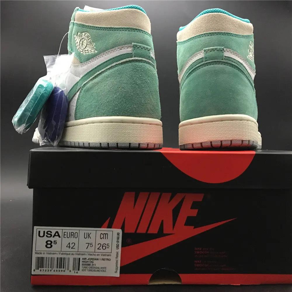 Jordan 1 Turbo Green tenisice — prednji prikaz