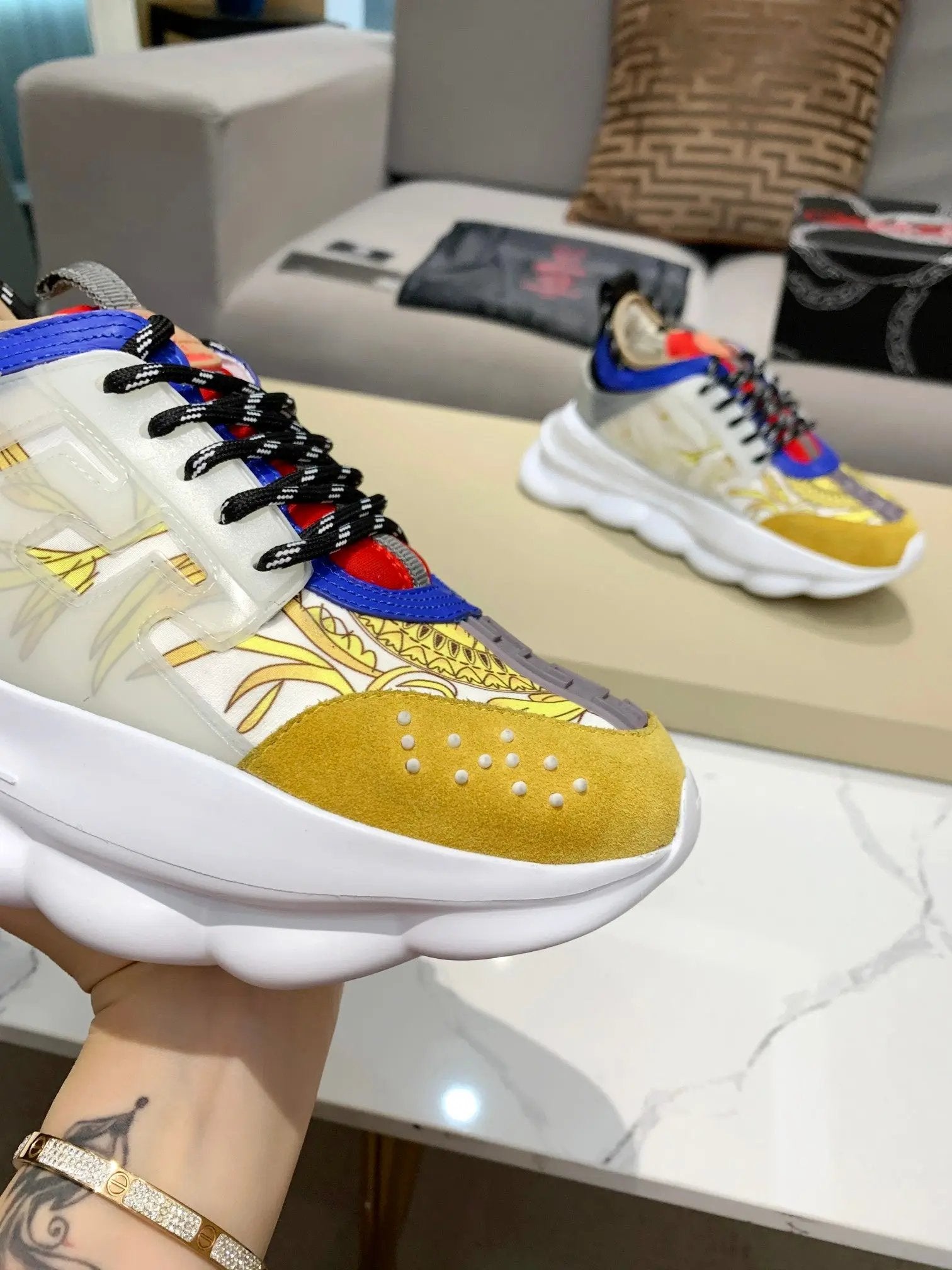 Versace Chain Reaction Yellow tenisice — fotografija 7