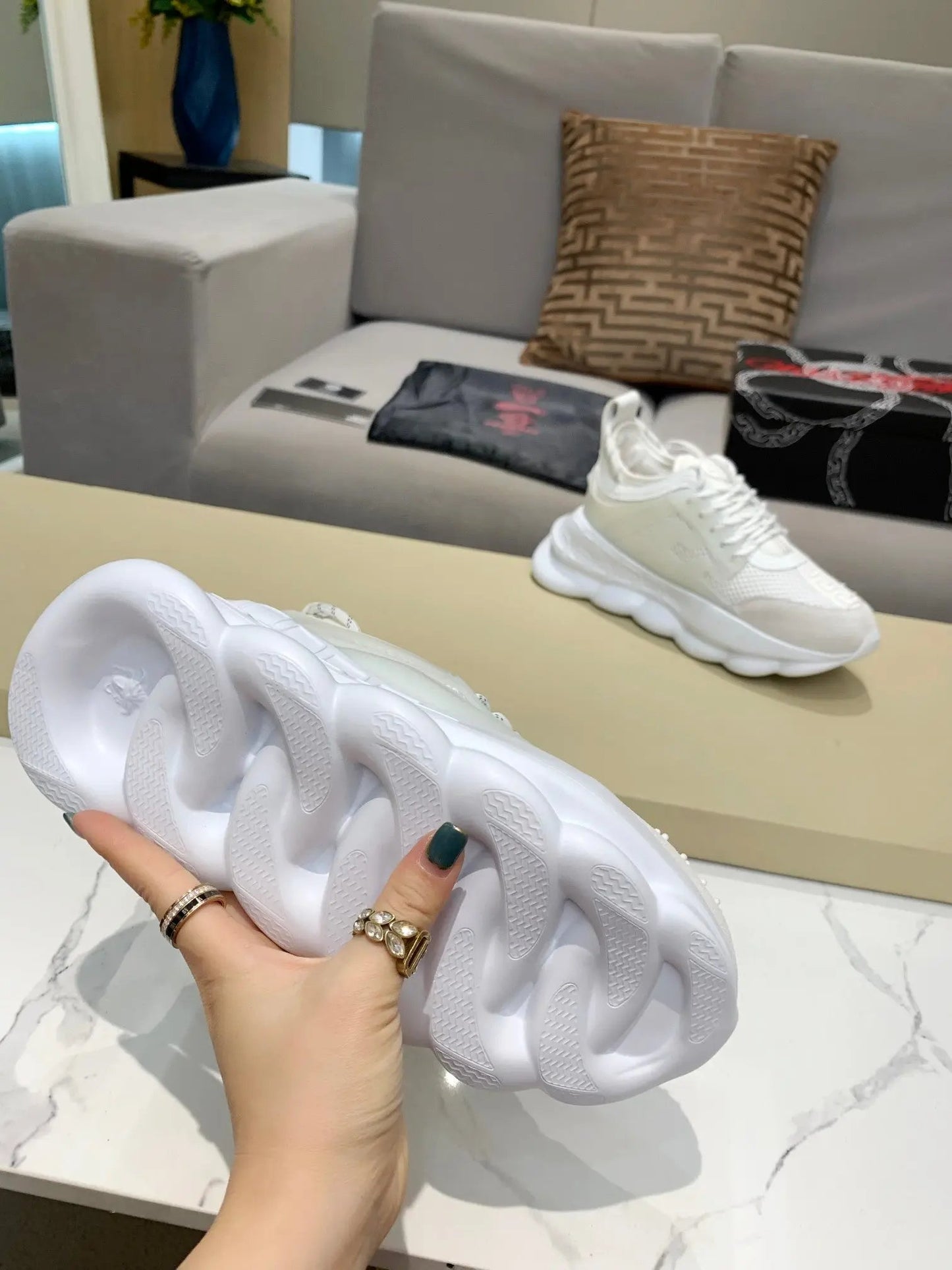 Versace Chain Reaction White tenisice — straga